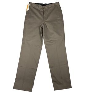 Savane Performance Chino‎ Pants Mens 38 x 36 New Comfort Waist Straight Shale